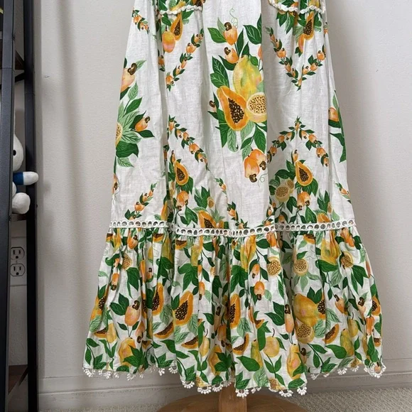 FARM Off-White Papaya Scarf Lenzing Ecovero Maxi Dress